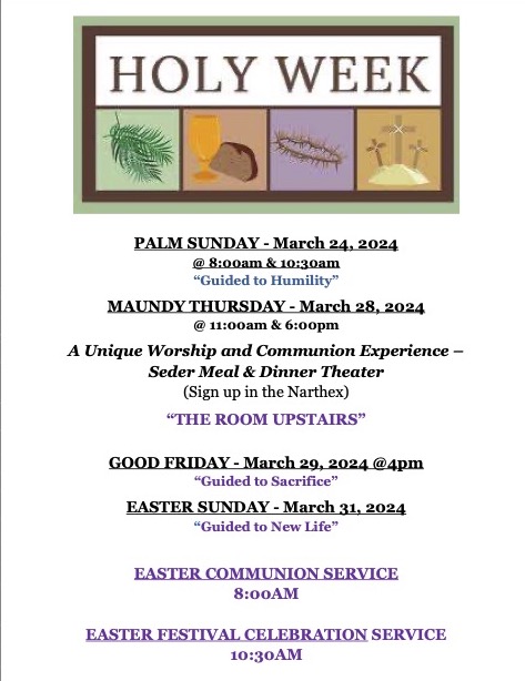 2024 Holy Week Schedule