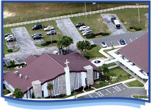 aerial view of the church